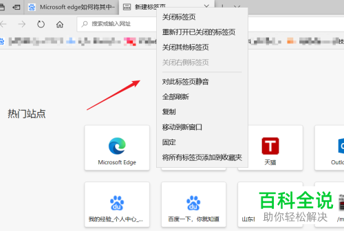 怎么将Microsoft edge中的某个网页设置静音