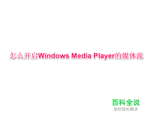 怎么开启Windows Media Player的媒体流