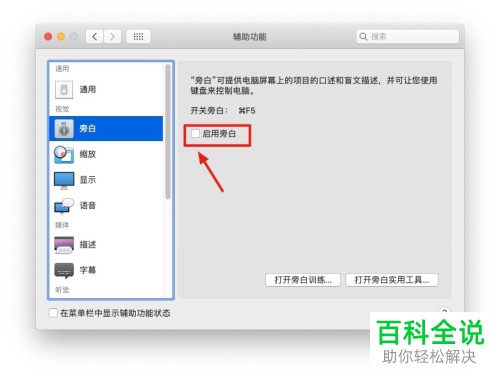 怎么启用Mac电脑旁白功能