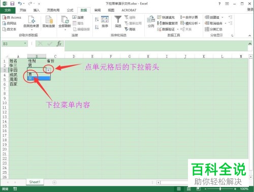 怎么设置Excel单元格的下拉菜单？