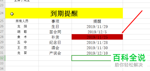 怎么使用Excel表格设置到期提醒
