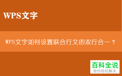 怎么使用wps文字中的双行合一功能