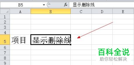 怎么添加电脑版excel2010中的删除线