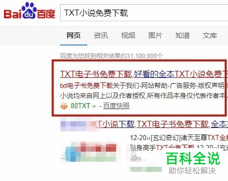 怎么通过电脑浏览器搜索并下载TXT格式小说
