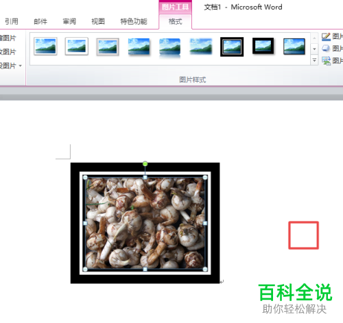 怎么在word2010软件中将插入的图片设置为黑色双框架