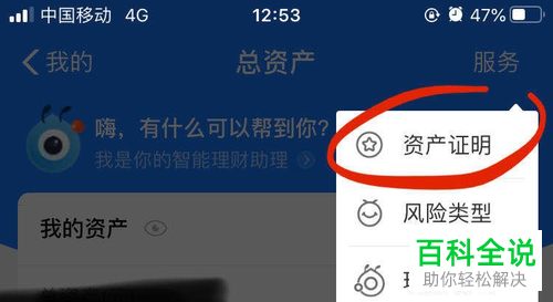 怎么在支付宝中申请开具资产证明
