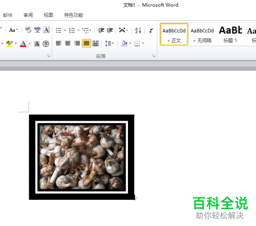 怎么在word2010软件中将插入的图片设置为黑色双框架