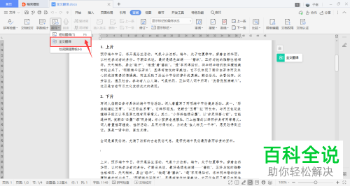 怎么在WPS文档中进行全文翻译