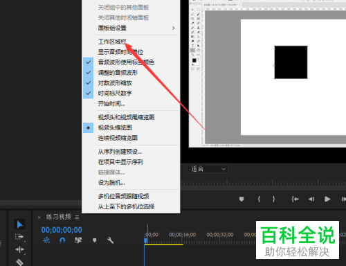 怎么在PR软件中设置显示工作区域栏