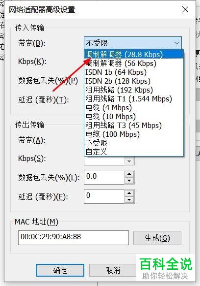 怎么在虚拟机中对NAT网络的传入带宽设置为调制解调器