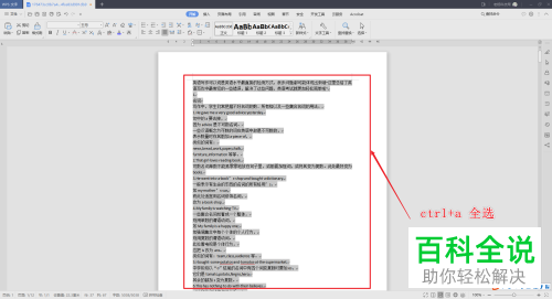 怎么在WPS文档中不连续选择文字内容