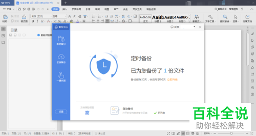 怎么在WPS中自定义设置自动备份功能