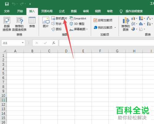 怎么在excel2019里插入联机图片？