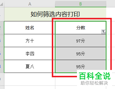 怎么在EXCEL表格中设置打印筛选内容
