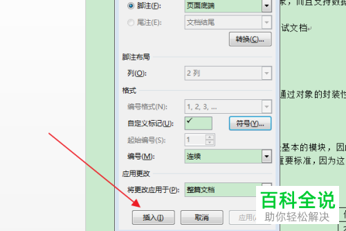 怎么在Word文档脚注前插入标记符号