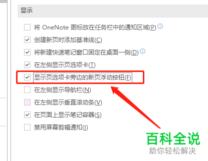 怎么在OneNote显示新页浮动按钮