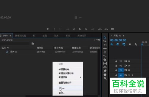 怎么在Pr中导入项目文件