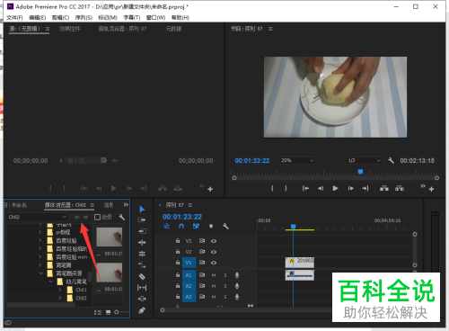 在pr软件中如何将素材放到收藏夹中