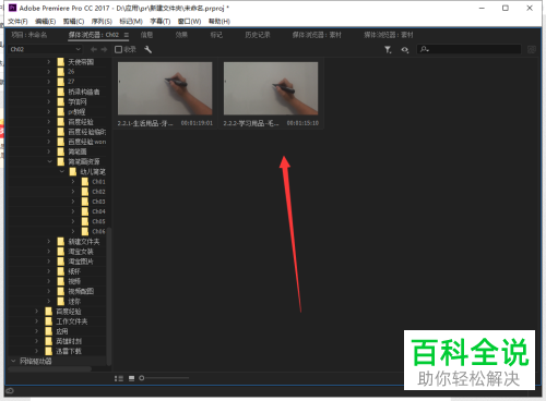 在pr软件中如何将素材放到收藏夹中