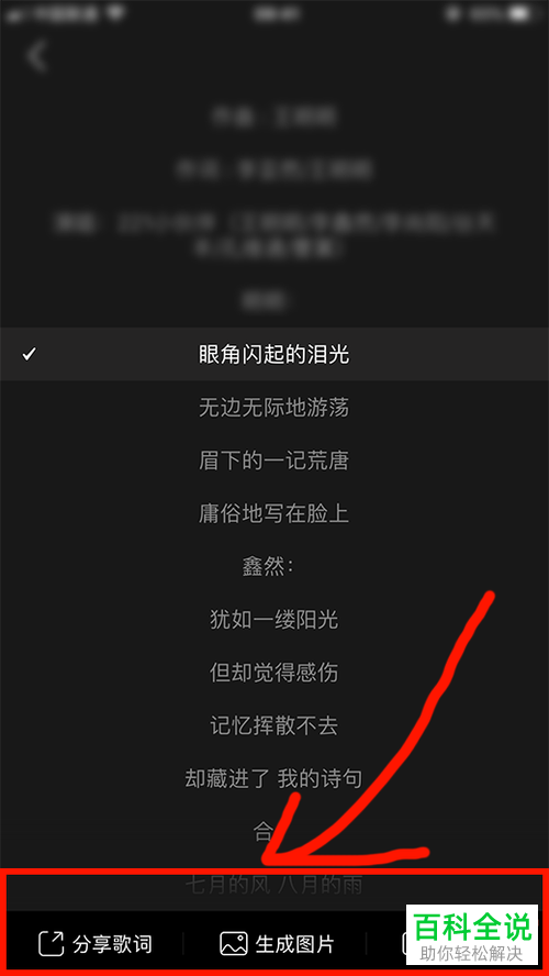 在手机中怎么分享网易云音乐APP的歌词