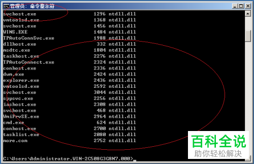 在Windows Server 2008 R2怎么用命令行显示调用指定动态链接库的进程