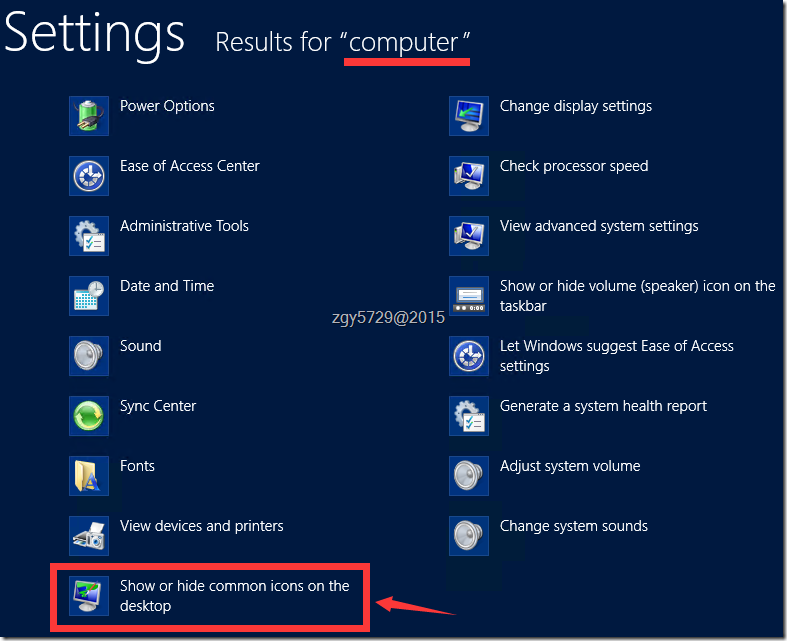 在Windows Server 2012中如何快速开关桌面上经典的计算机、我的文档等通用图标