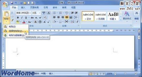 在Word2007中以粘贴链接形式链接文件的方法步骤