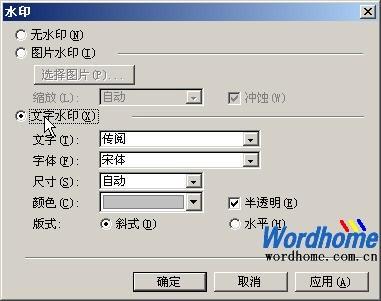 在Word2003中为Word文档中添加水印