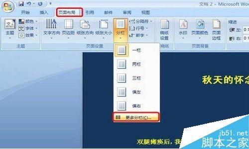 在word文档中怎么设置分栏排版?