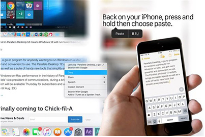 怎样将iPhone复制的内容粘贴到Mac