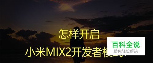 怎样开启小米MIX2开发者模式？
